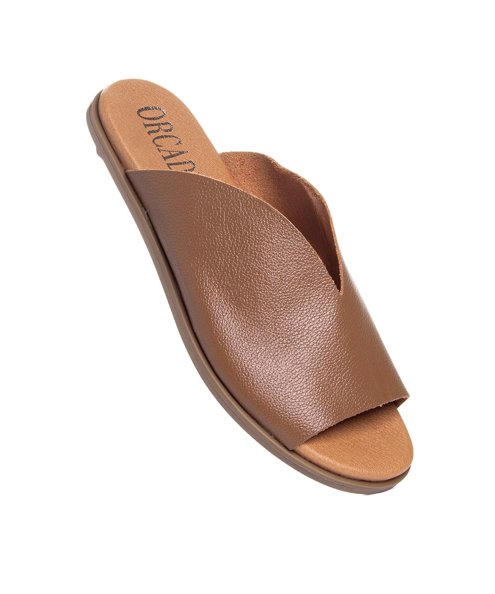 Sandália Orcade Comfy Roma Couro Caramelo