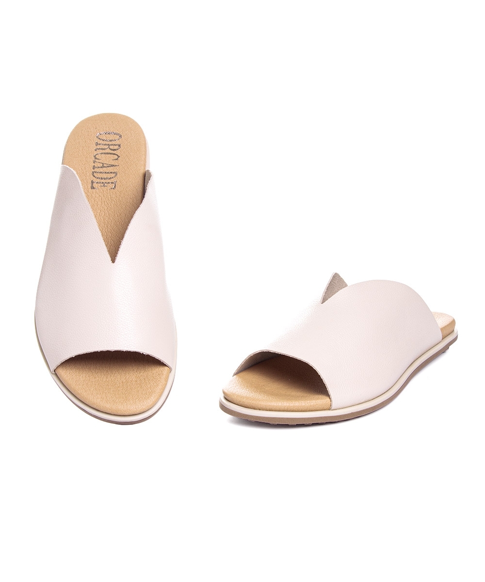 Sandália Orcade Comfy Roma Couro Off White