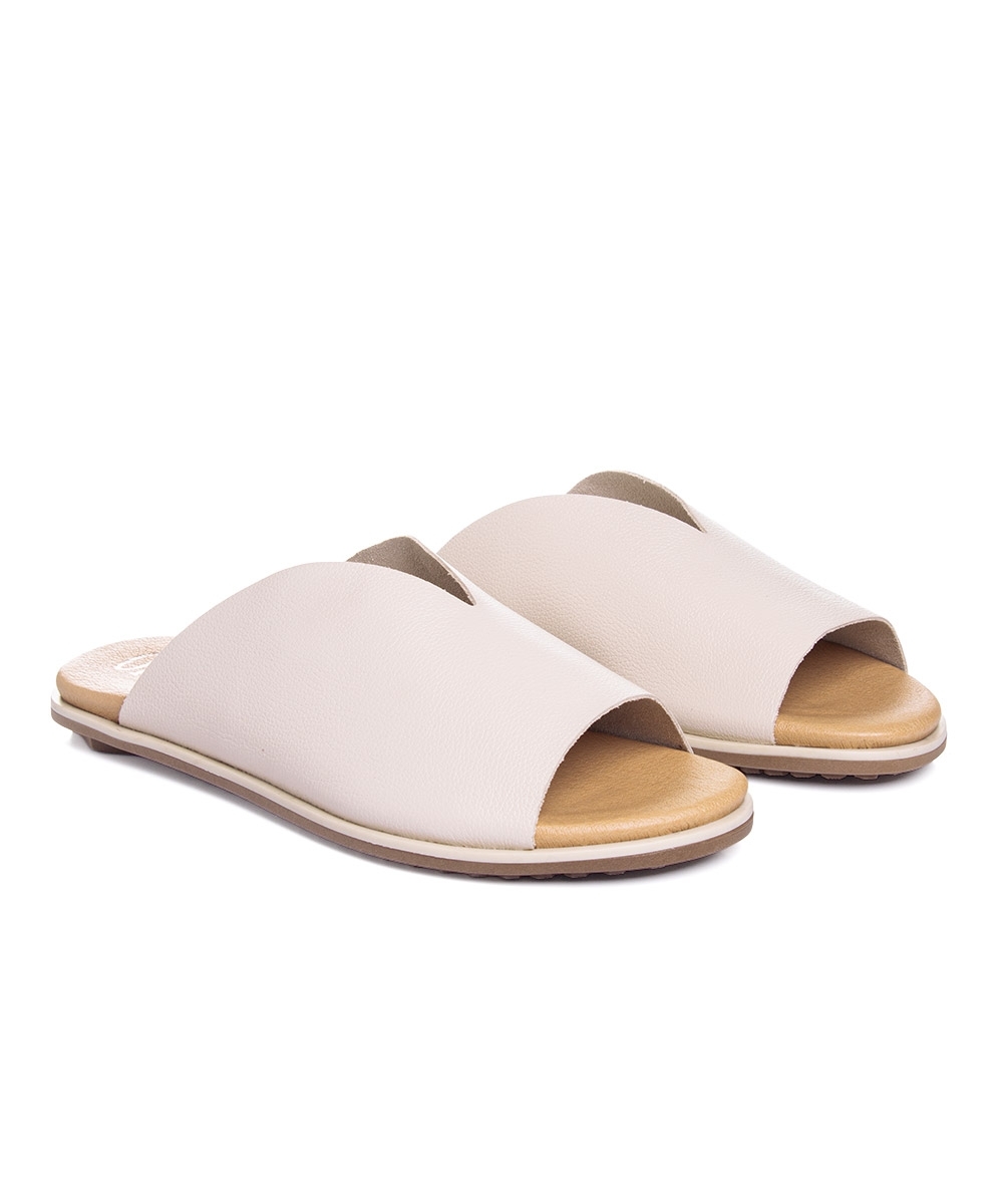Sandália Orcade Comfy Roma Couro Off White