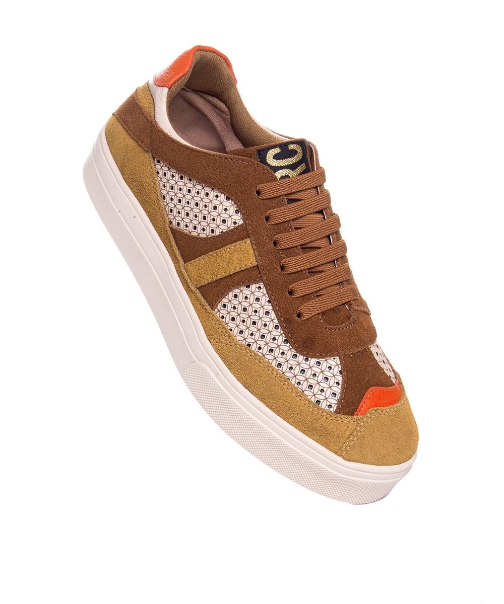 Tênis Feminino Orcade Thai Laser Couro Bege