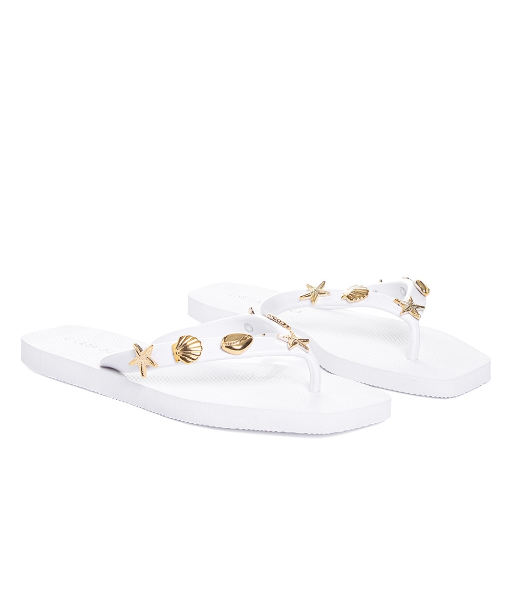 Chinelo Feminino Giulia Domna Biico Quadrado Branco