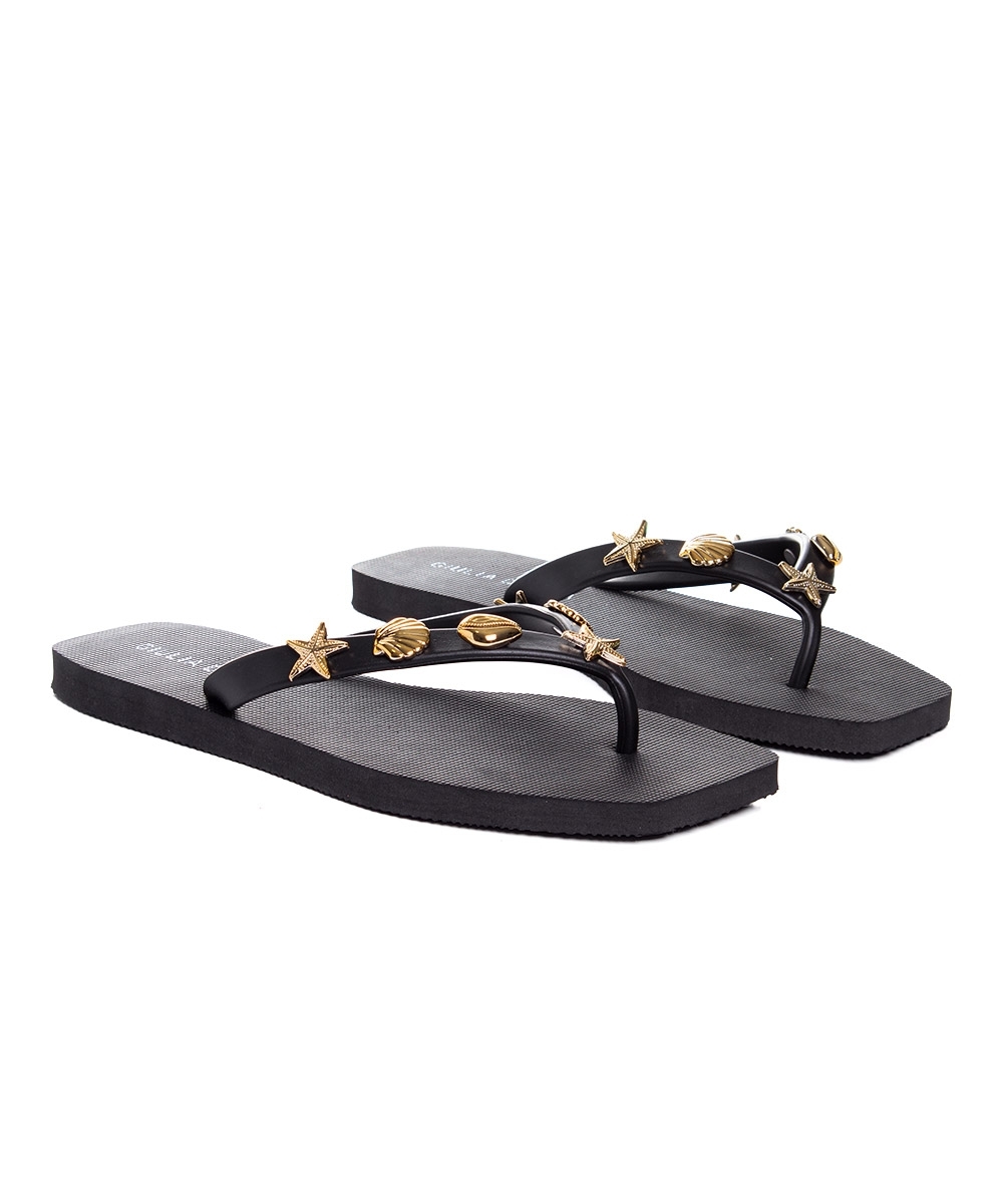 Chinelo Feminino Giulia Domna Biico Quadrado Preto