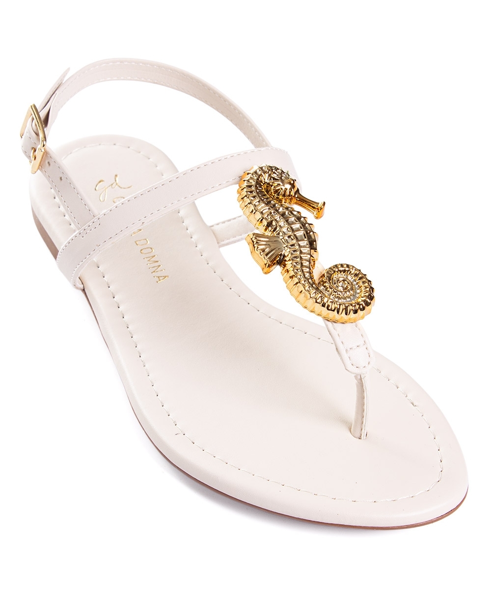 Sandália Rasteira Giulia Domna Couro Off White