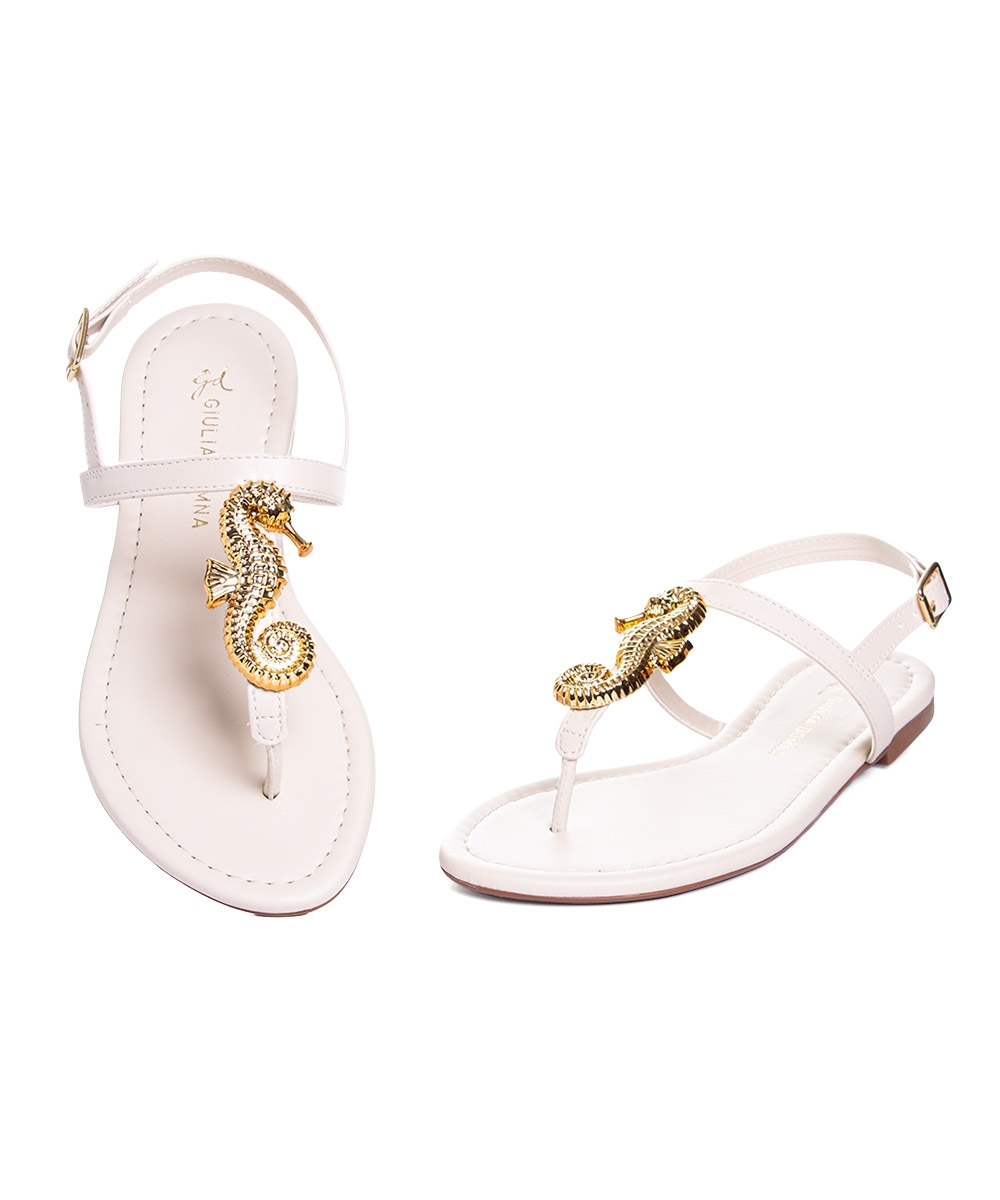 Sandália Rasteira Giulia Domna Couro Off White