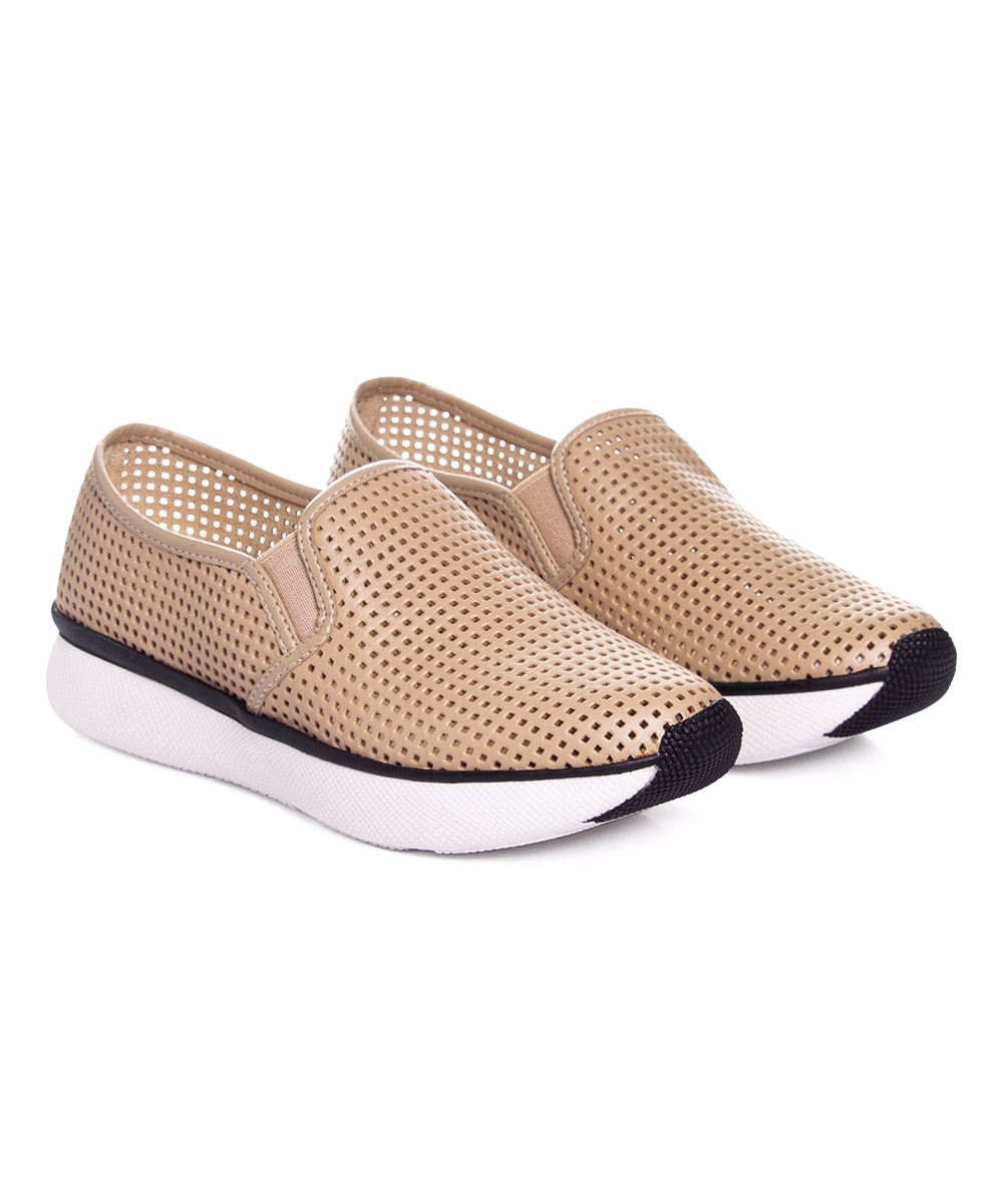 Tênis Feminino Giulia Domna Slip On Couro Nude
