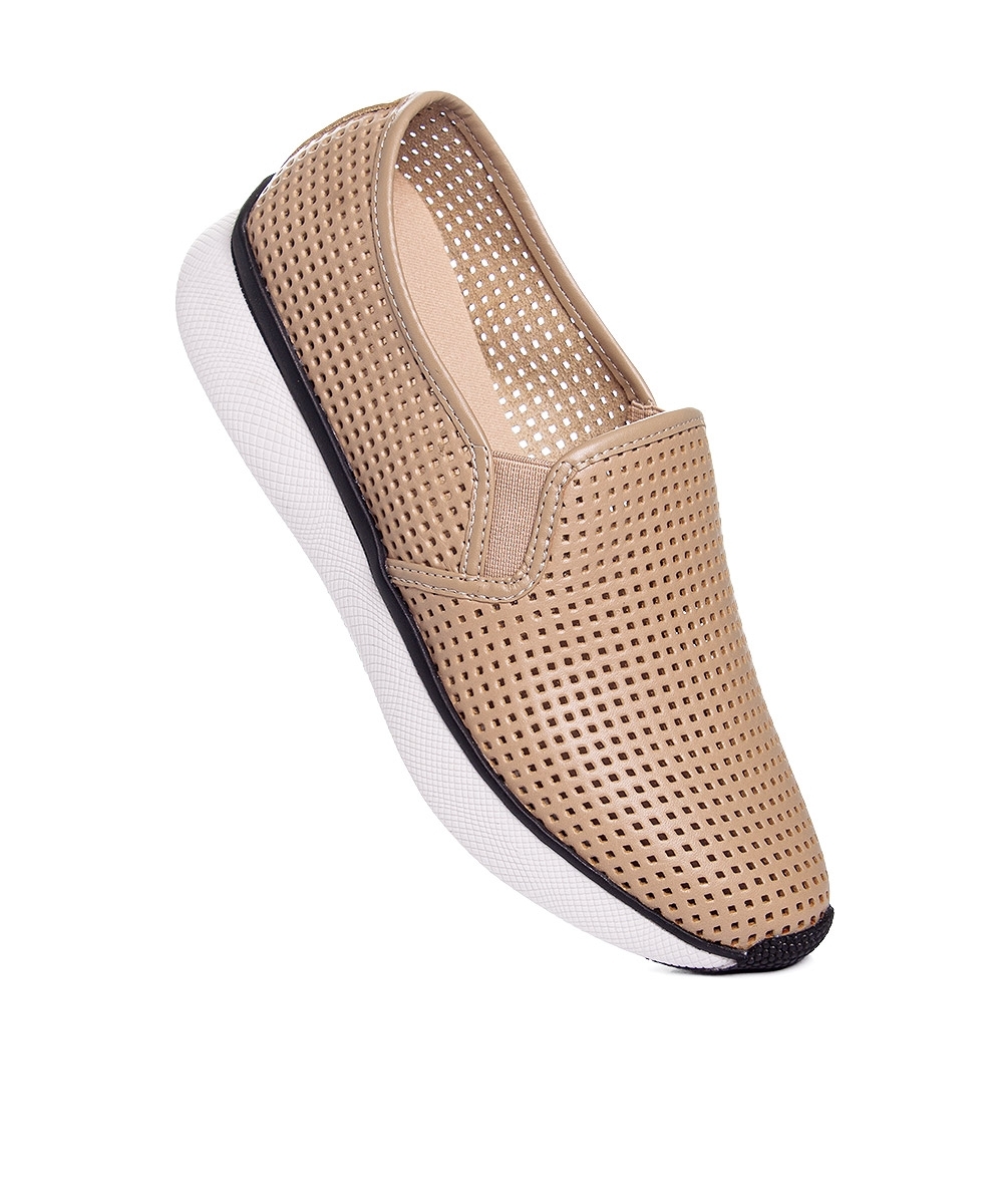 Tênis Feminino Giulia Domna Slip On Couro Nude