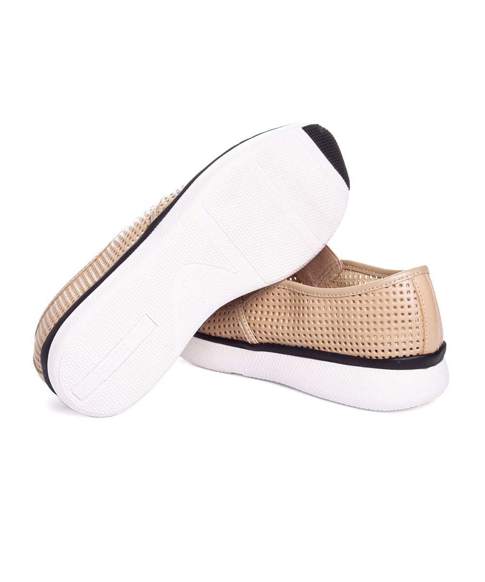 Tênis Feminino Giulia Domna Slip On Couro Nude