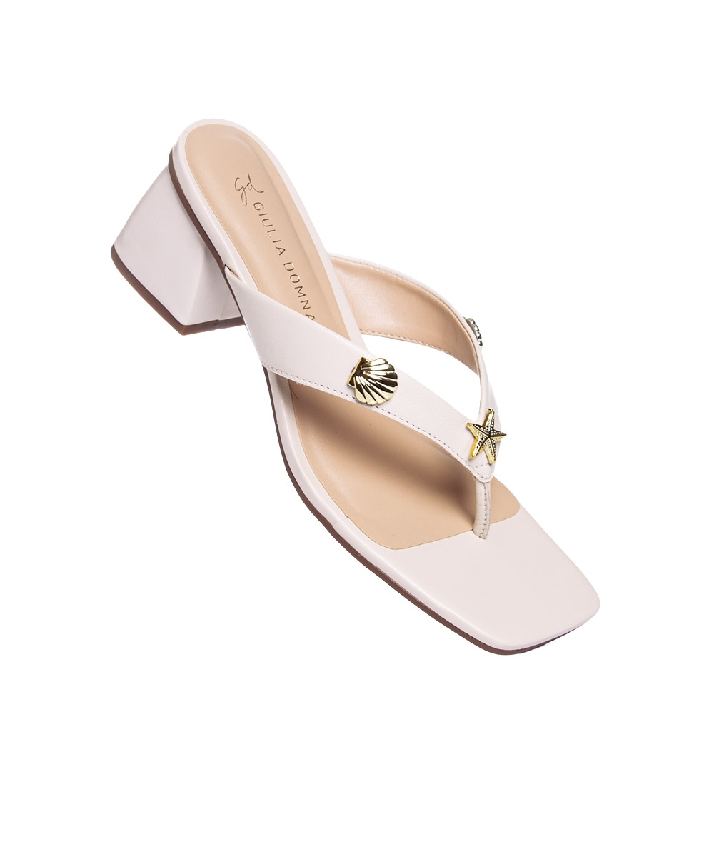 Tamanco Giulia Domna Salto Bloco Off White