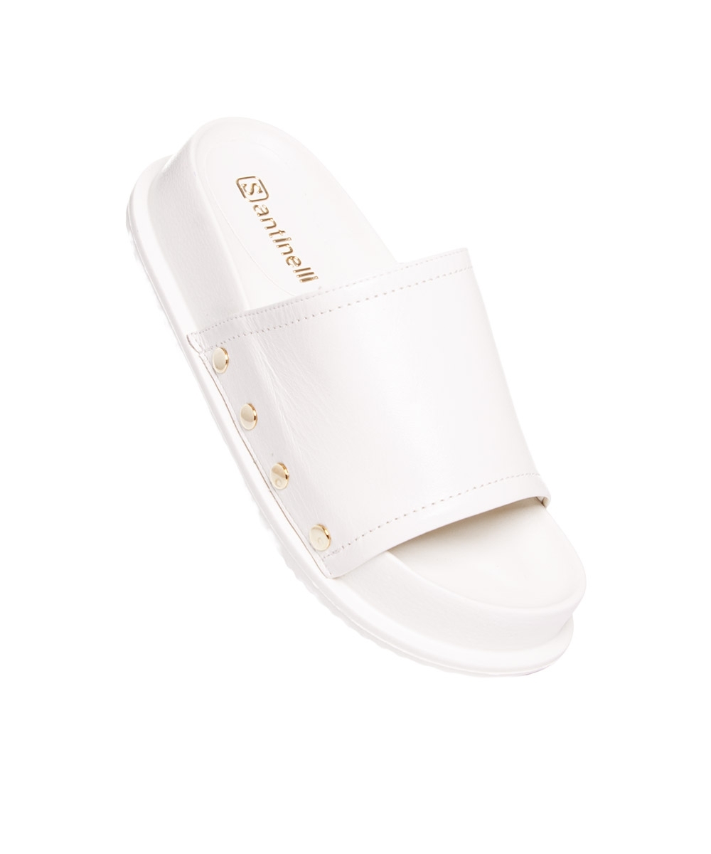 Tamanco Santinelli Flatform Couro Marfim