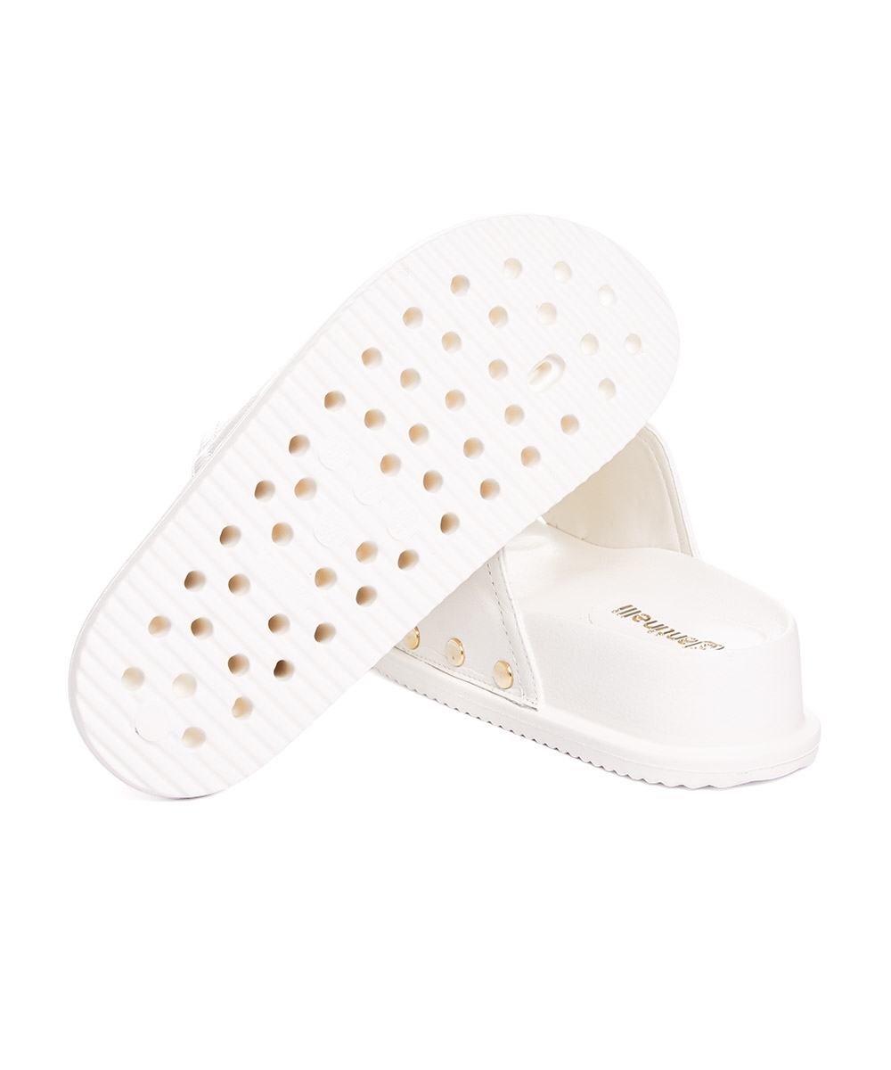 Tamanco Santinelli Flatform Couro Marfim