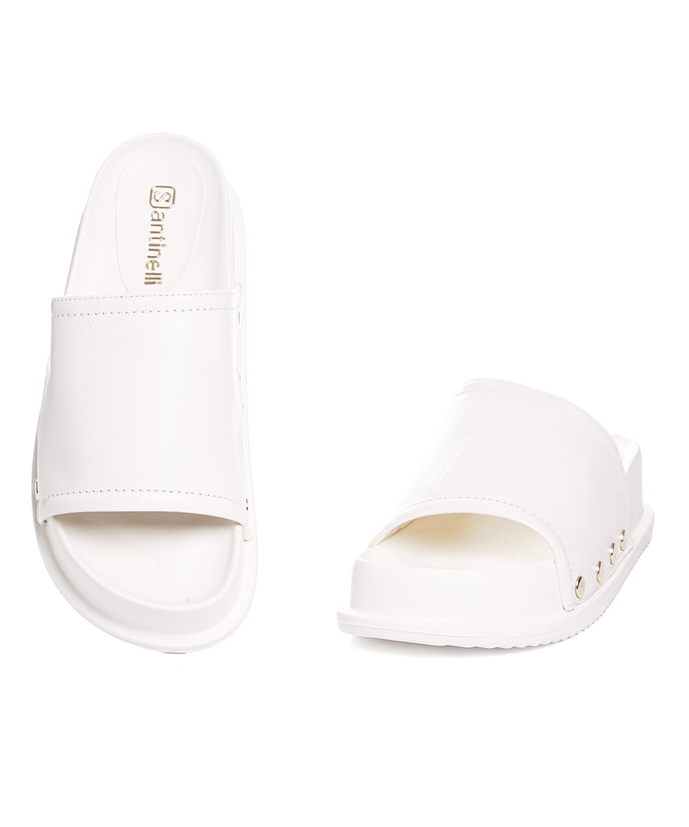 Tamanco Santinelli Flatform Couro Marfim
