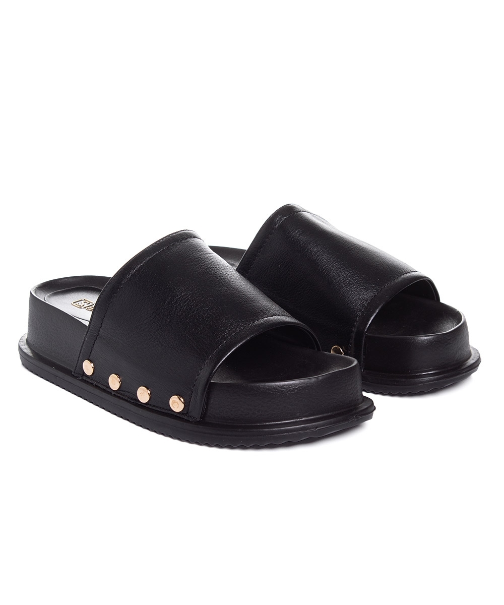 Tamanco Santinelli Flatform Couro Preto