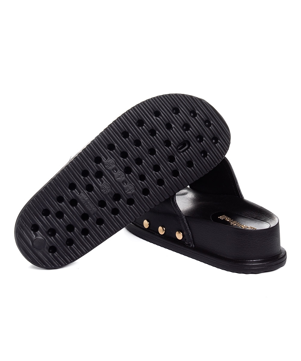 Tamanco Santinelli Flatform Couro Preto