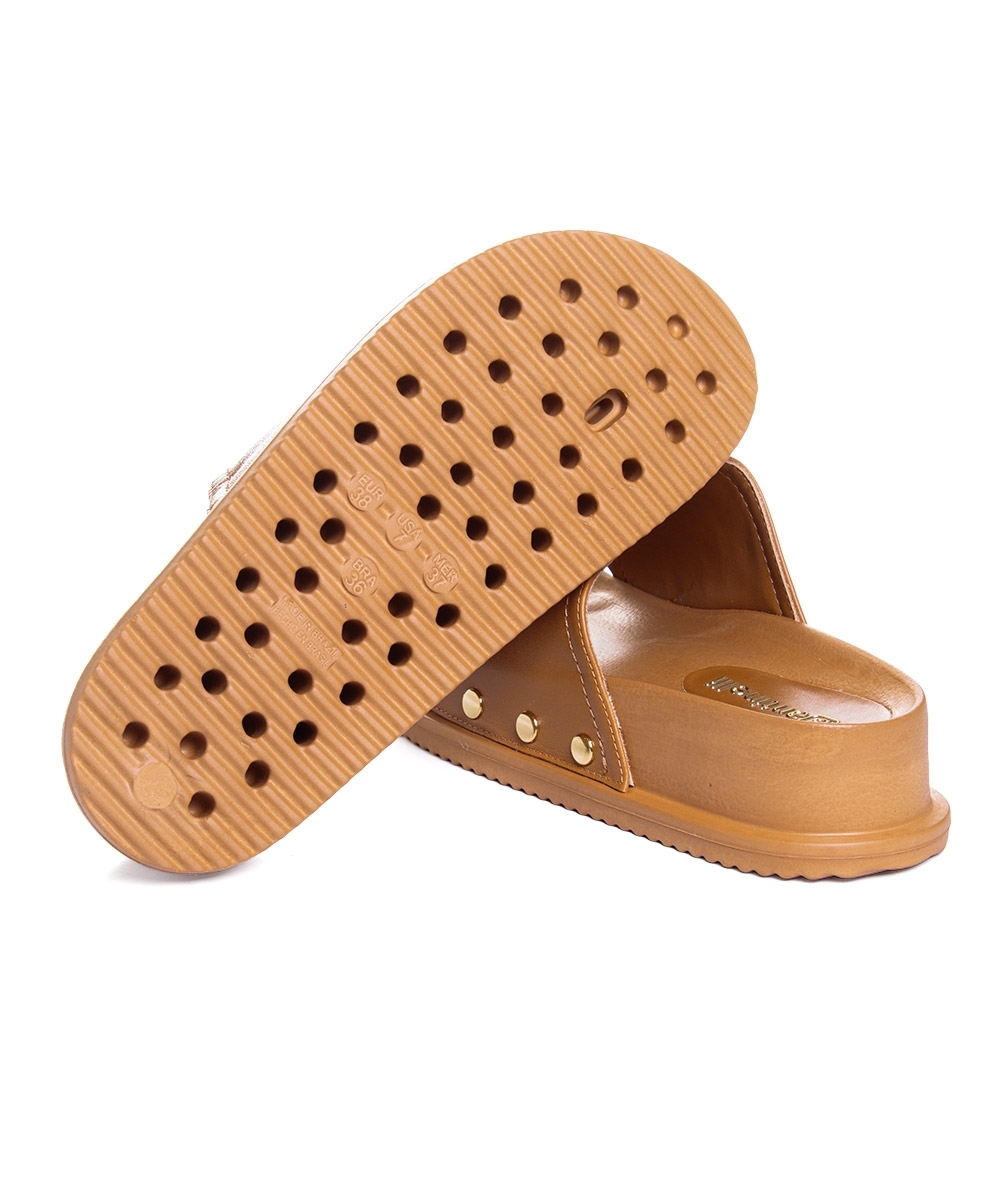 Tamanco Santinelli Flatform Couro Ambar