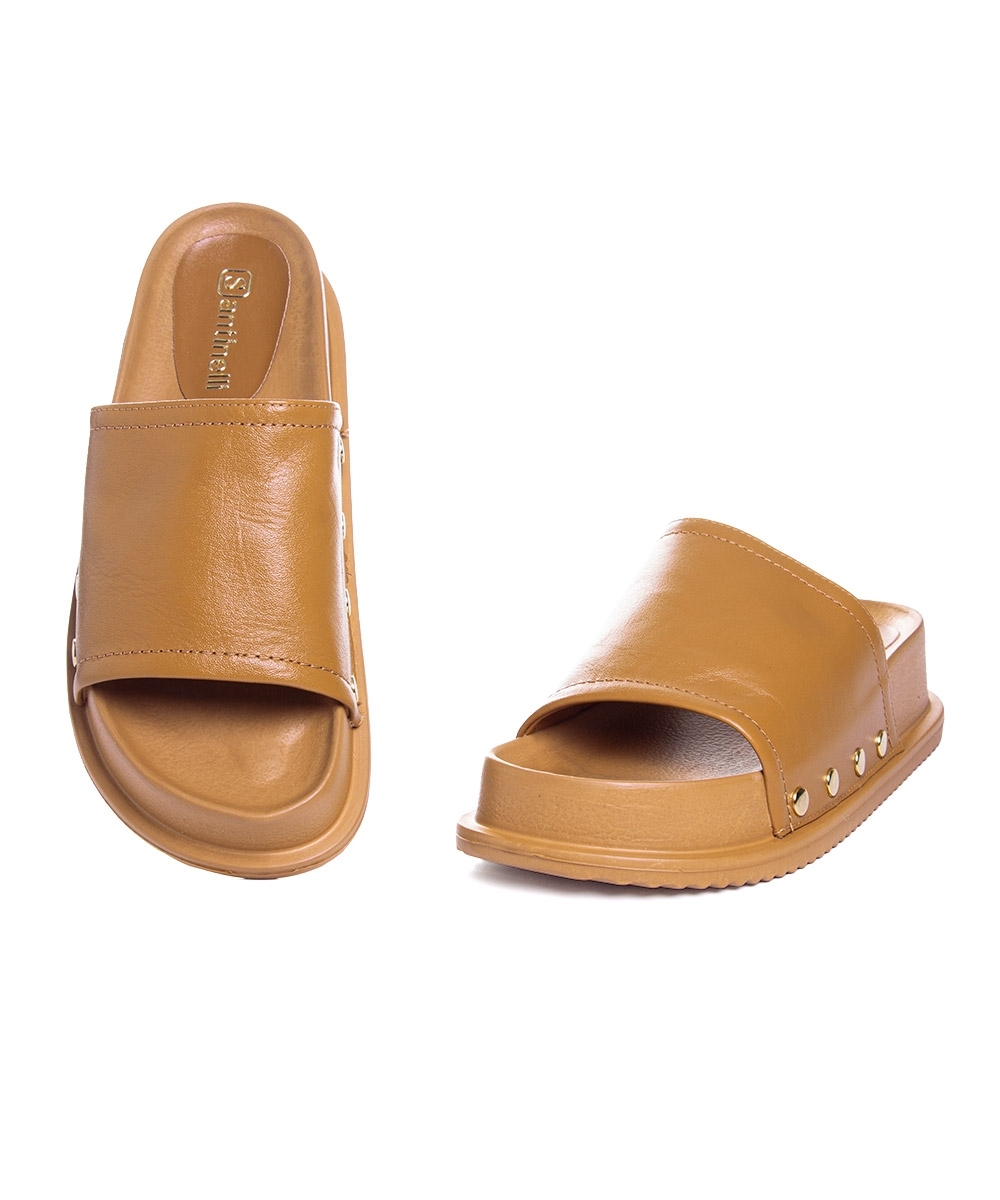 Tamanco Santinelli Flatform Couro Ambar