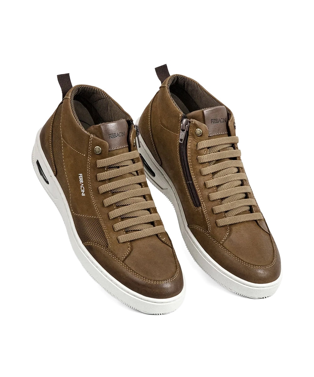 Sapatênis Ferracini Masculino New Blady Couro Areia