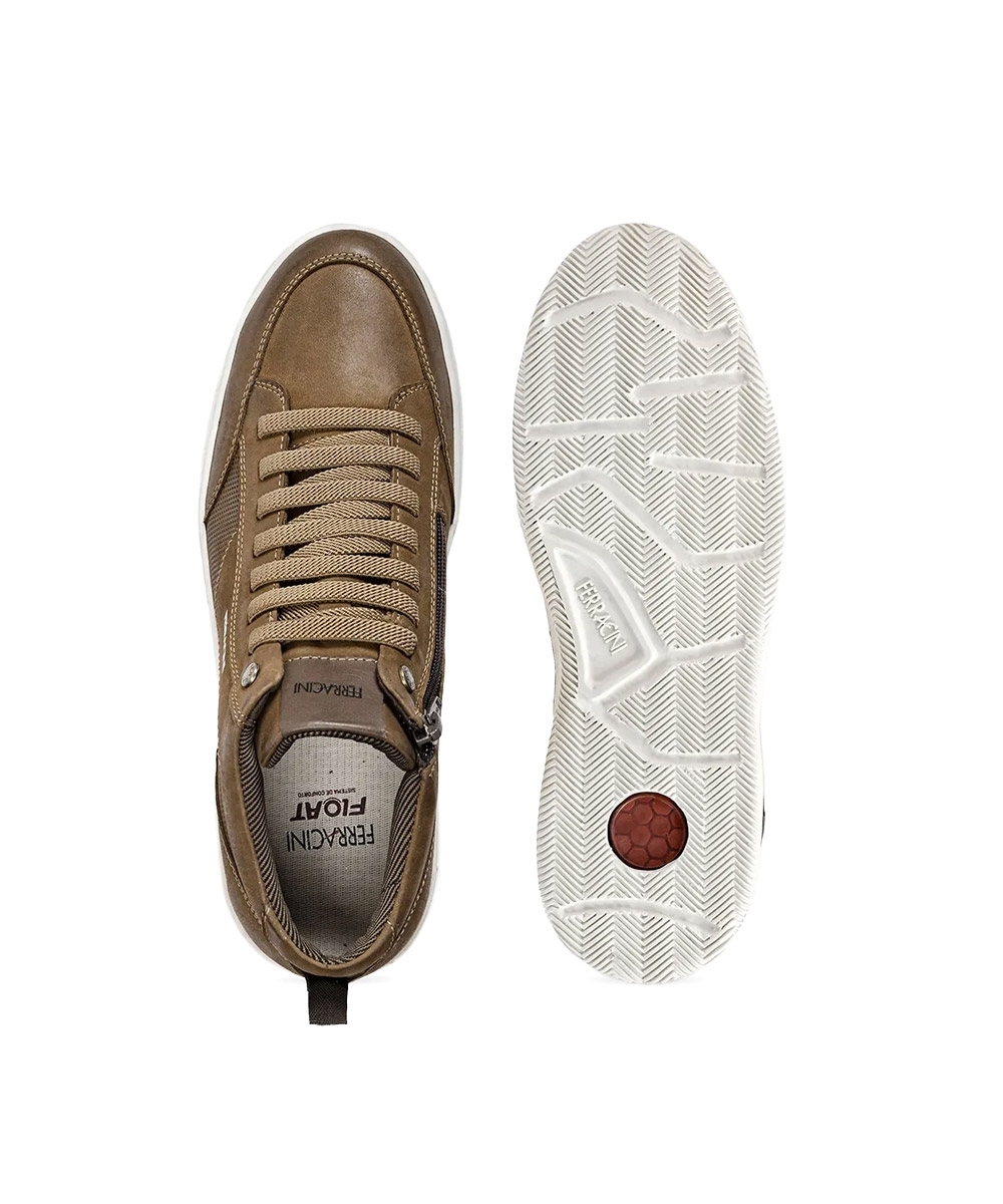 Sapatênis Ferracini Masculino New Blady Couro Areia