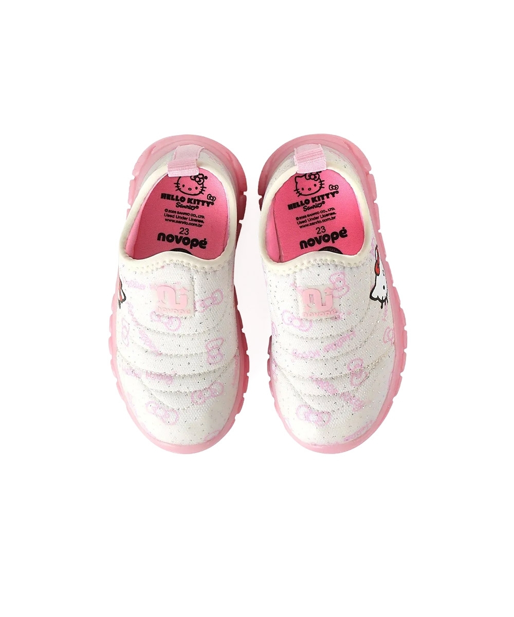 Tênis Infantil Novopé Hello Kitty Led 28/32 Off White