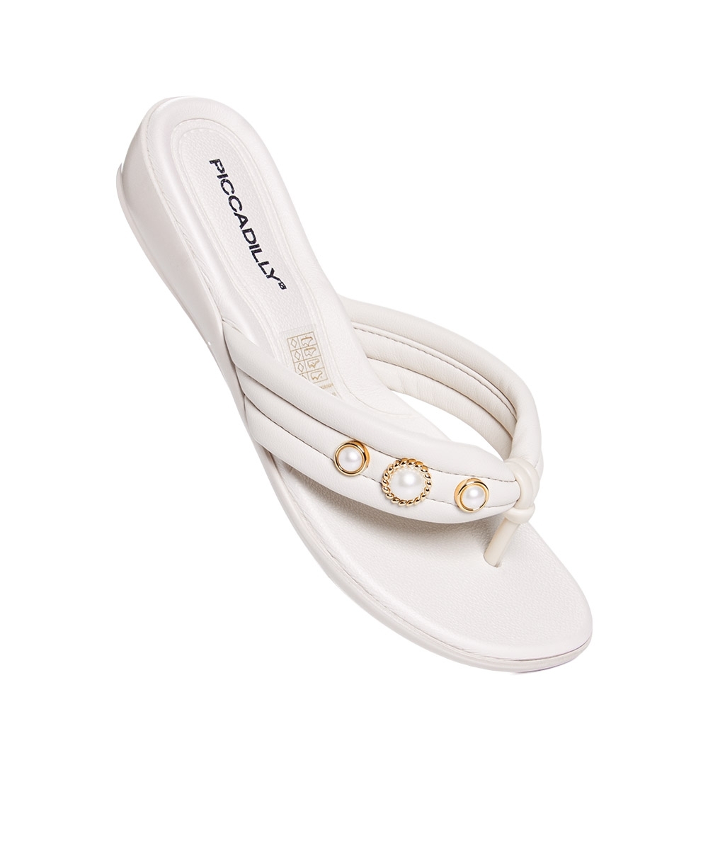 Tamanco Flat Piccadilly Camila Wide Fit. Off White
