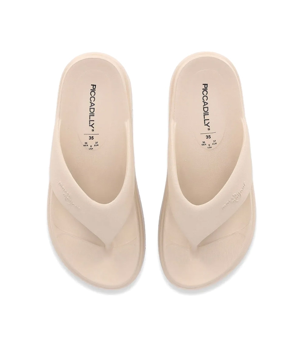 Tamanco Piccadilly Marshmallow Flatform Bege