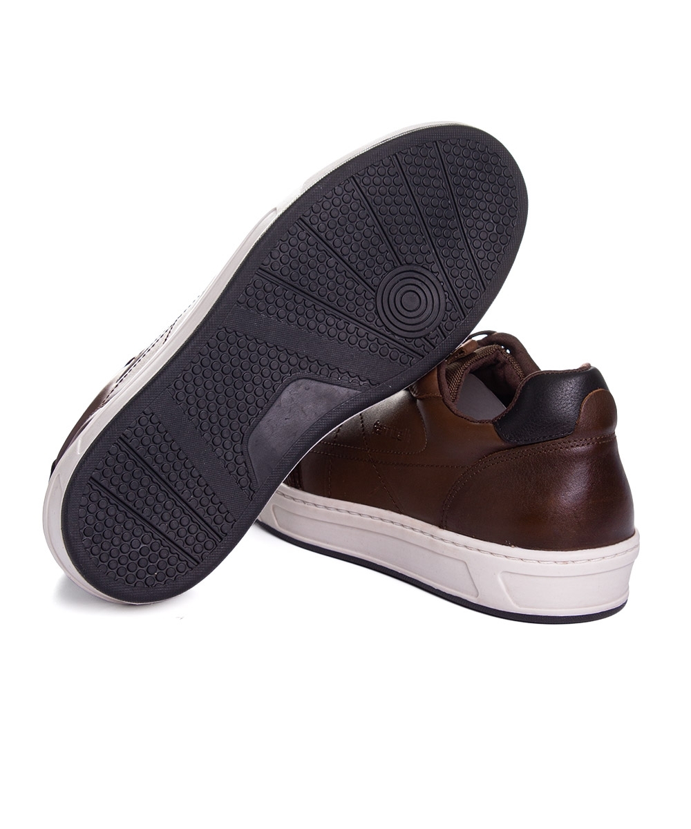 Tênis Masculino Ferriceli Casual Couro Tan