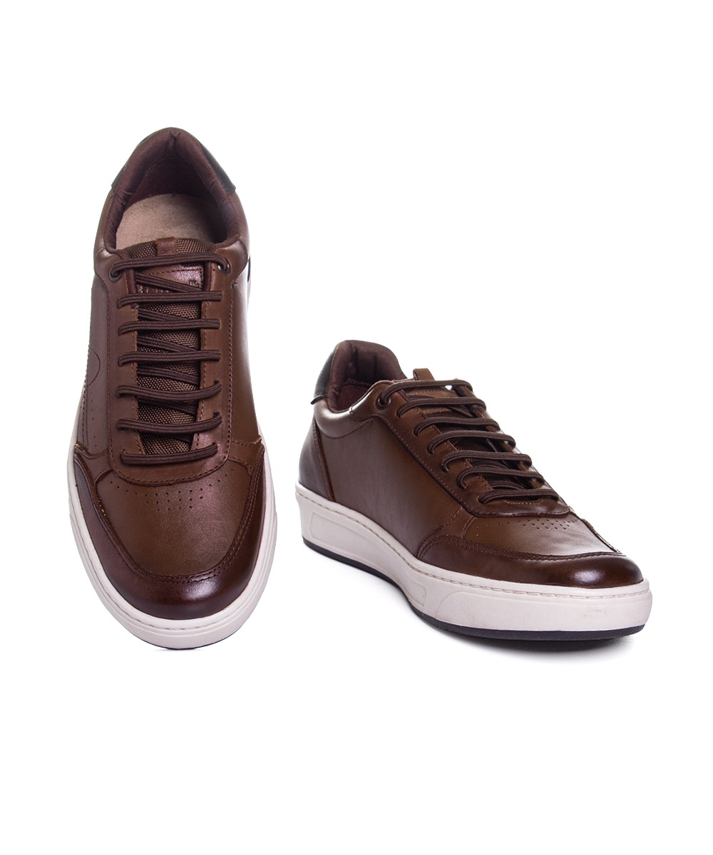 Tênis Masculino Ferriceli Casual Couro Tan