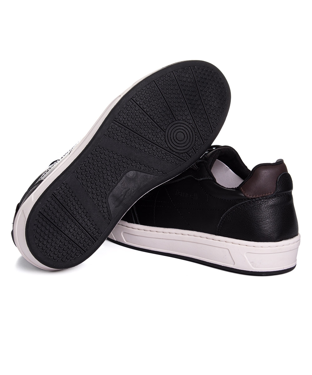 Tênis Masculino Ferriceli Casual Couro Preto