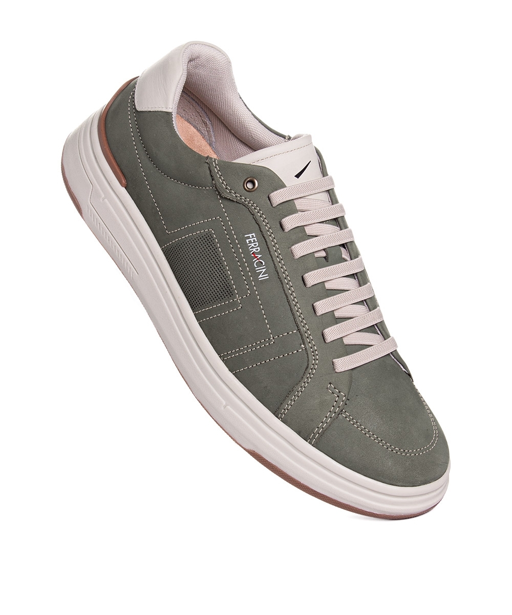 Tênis Ferracini Masculino Locker Couro Verde