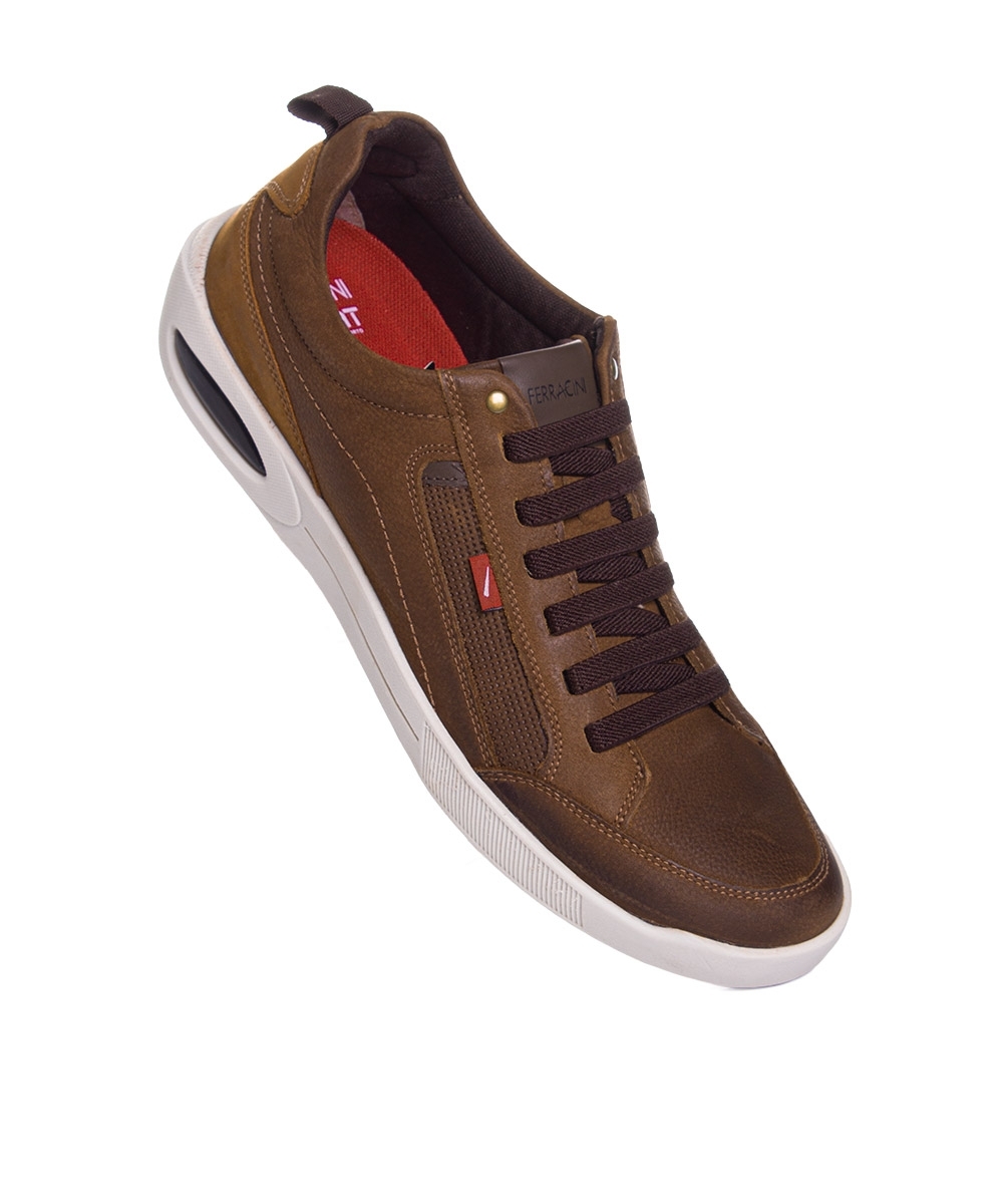 Sapatênis Ferracini Masculino Pulse Couro Chocolate