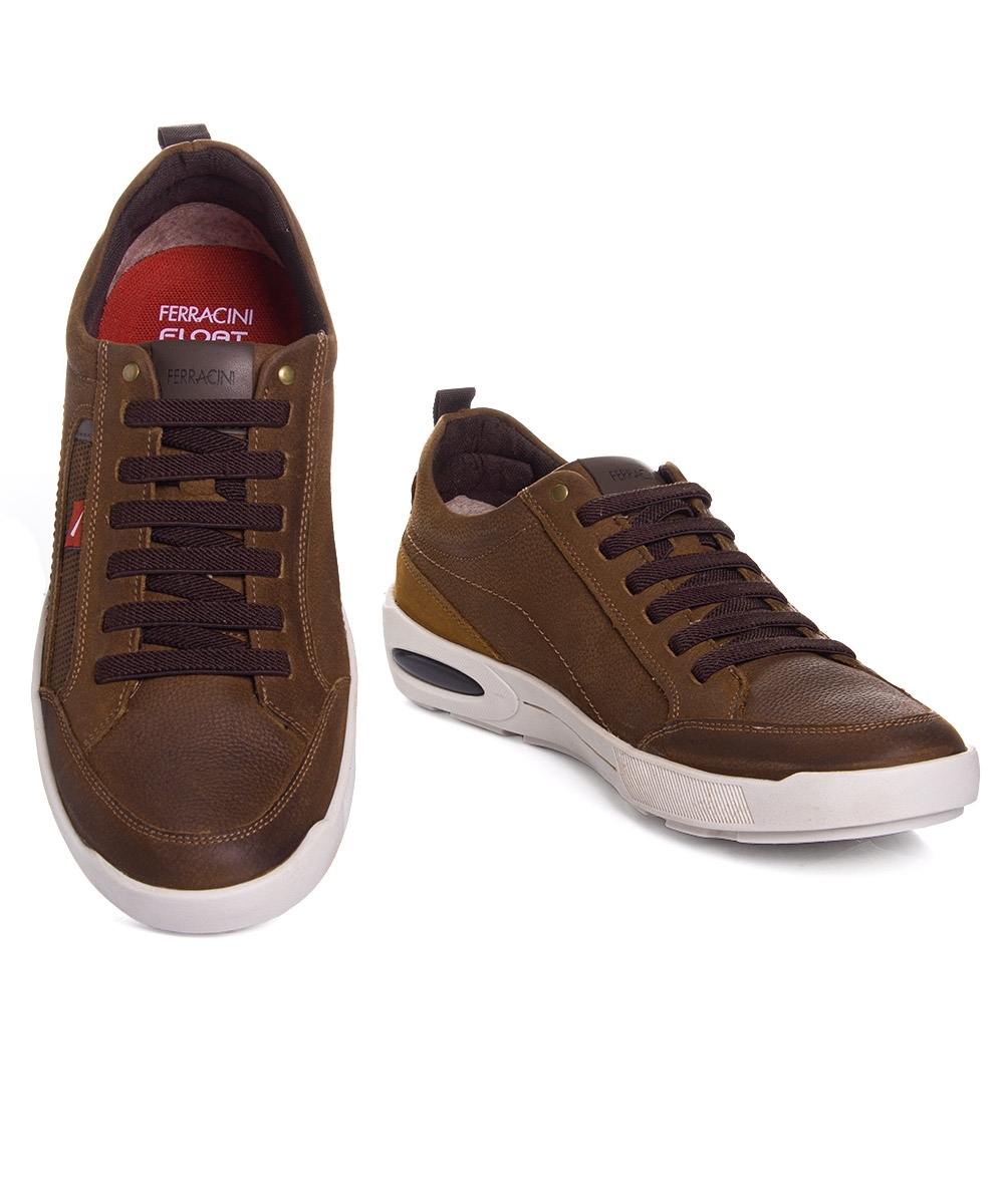 Sapatênis Ferracini Masculino Pulse Couro Chocolate
