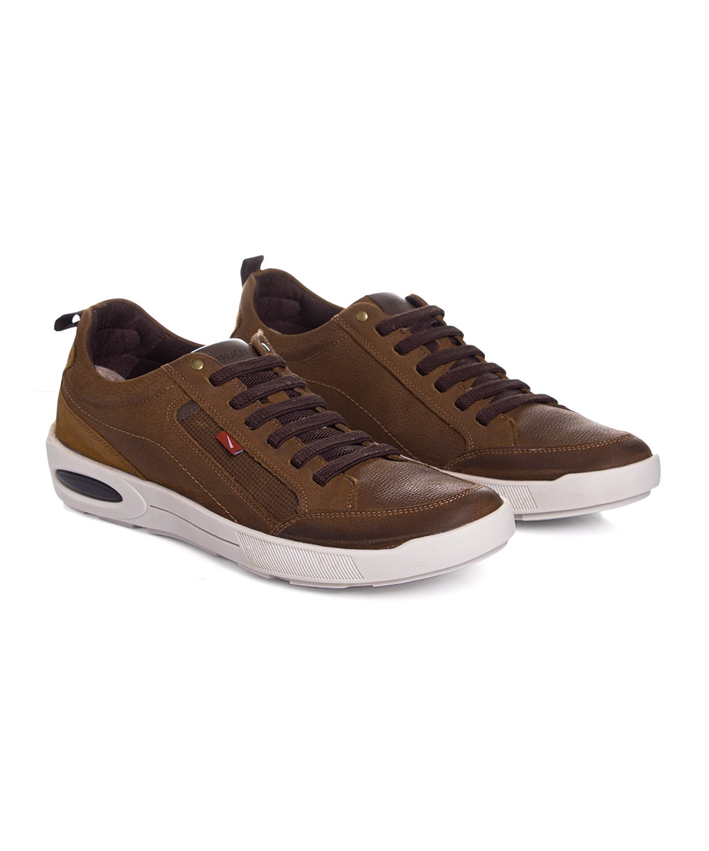 Sapatênis Ferracini Masculino Pulse Couro Chocolate