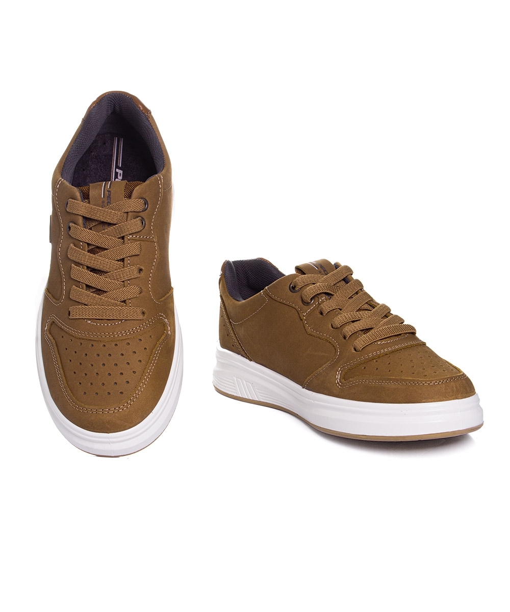 Tênis Masculino Pegada Casual Couro Chocolate
