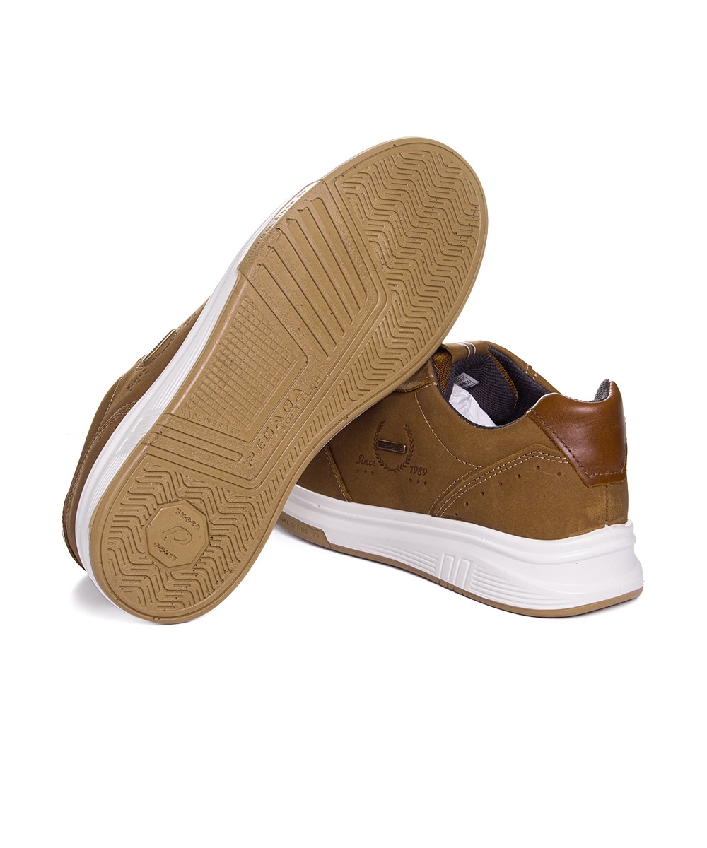 Tênis Masculino Pegada Casual Couro Chocolate