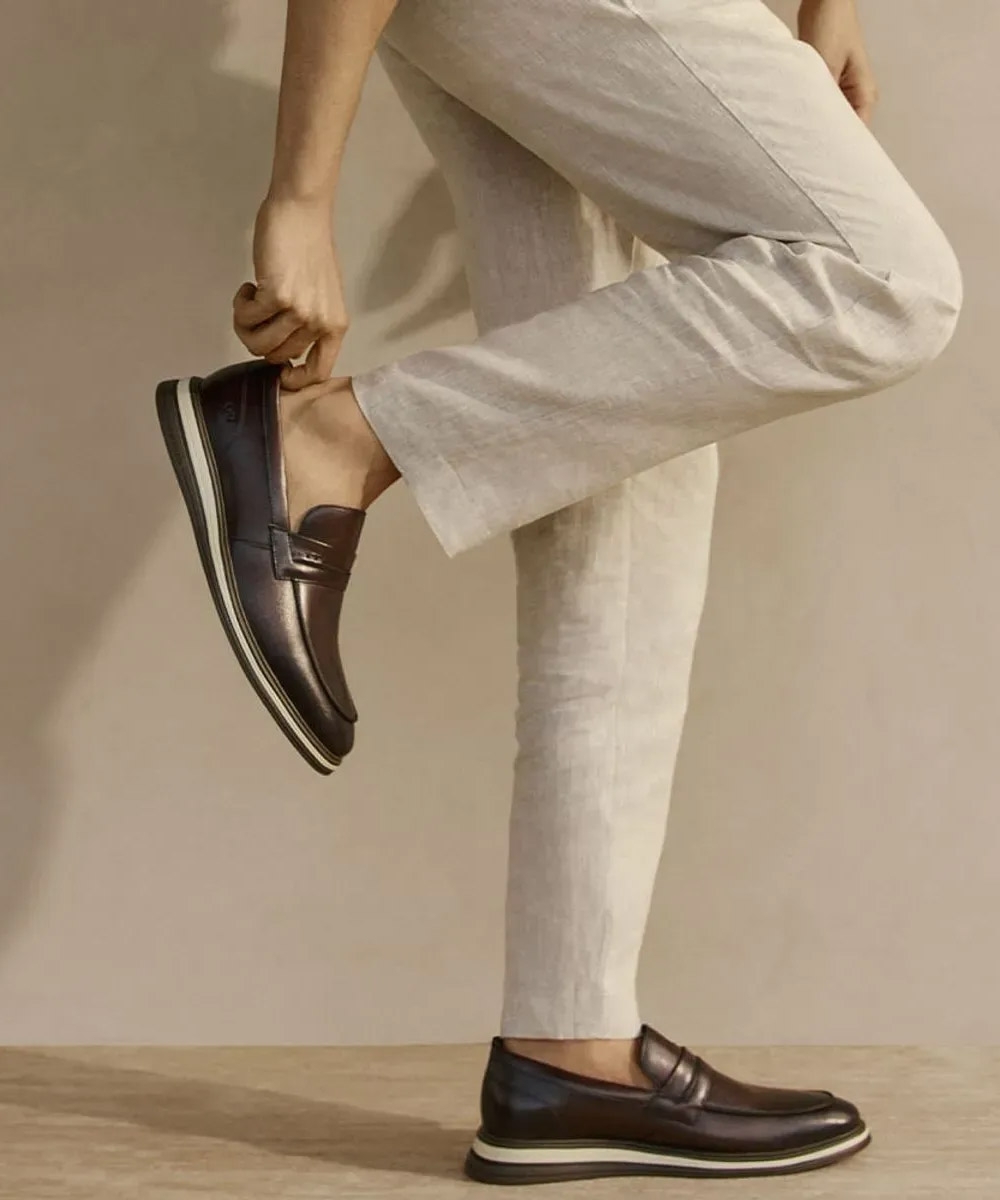 Sapato Masculino Democrata Dune Hi-soft Couro Tabaco