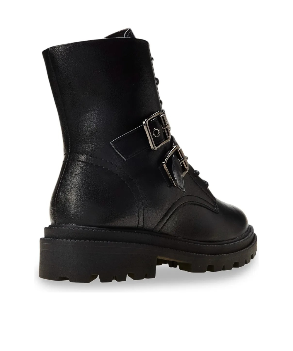 Bota Coturno Ramarim Cano Curto Com Fivela Preto