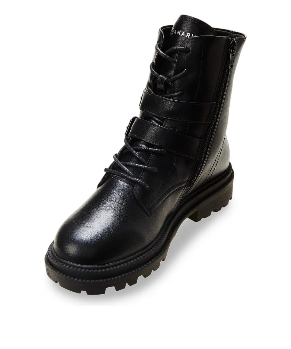 Bota Coturno Ramarim Cano Curto Com Fivela Preto