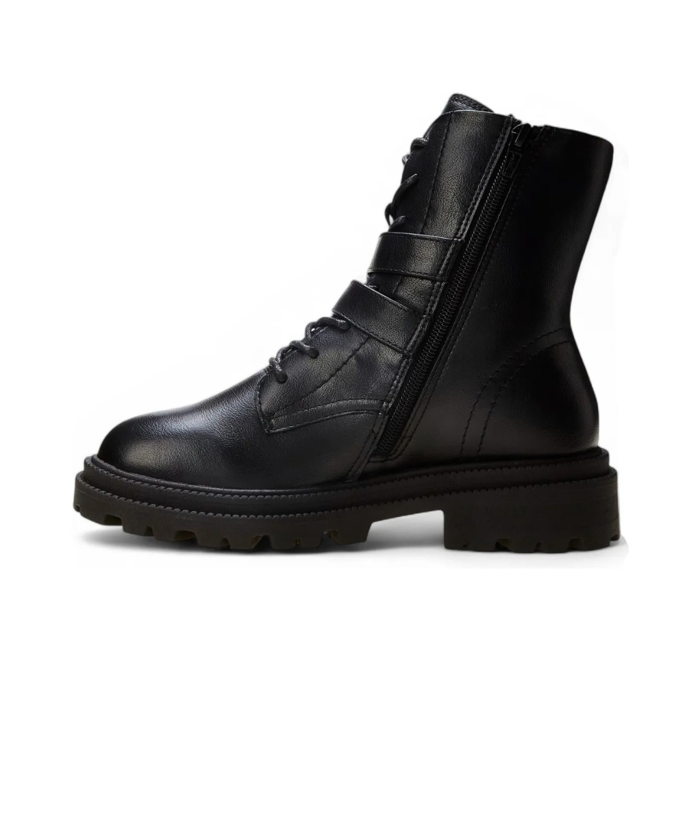 Bota Coturno Ramarim Cano Curto Com Fivela Preto