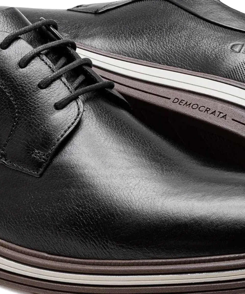 Sapato Masculino Democrata Hi-soft Dune Couro Preto