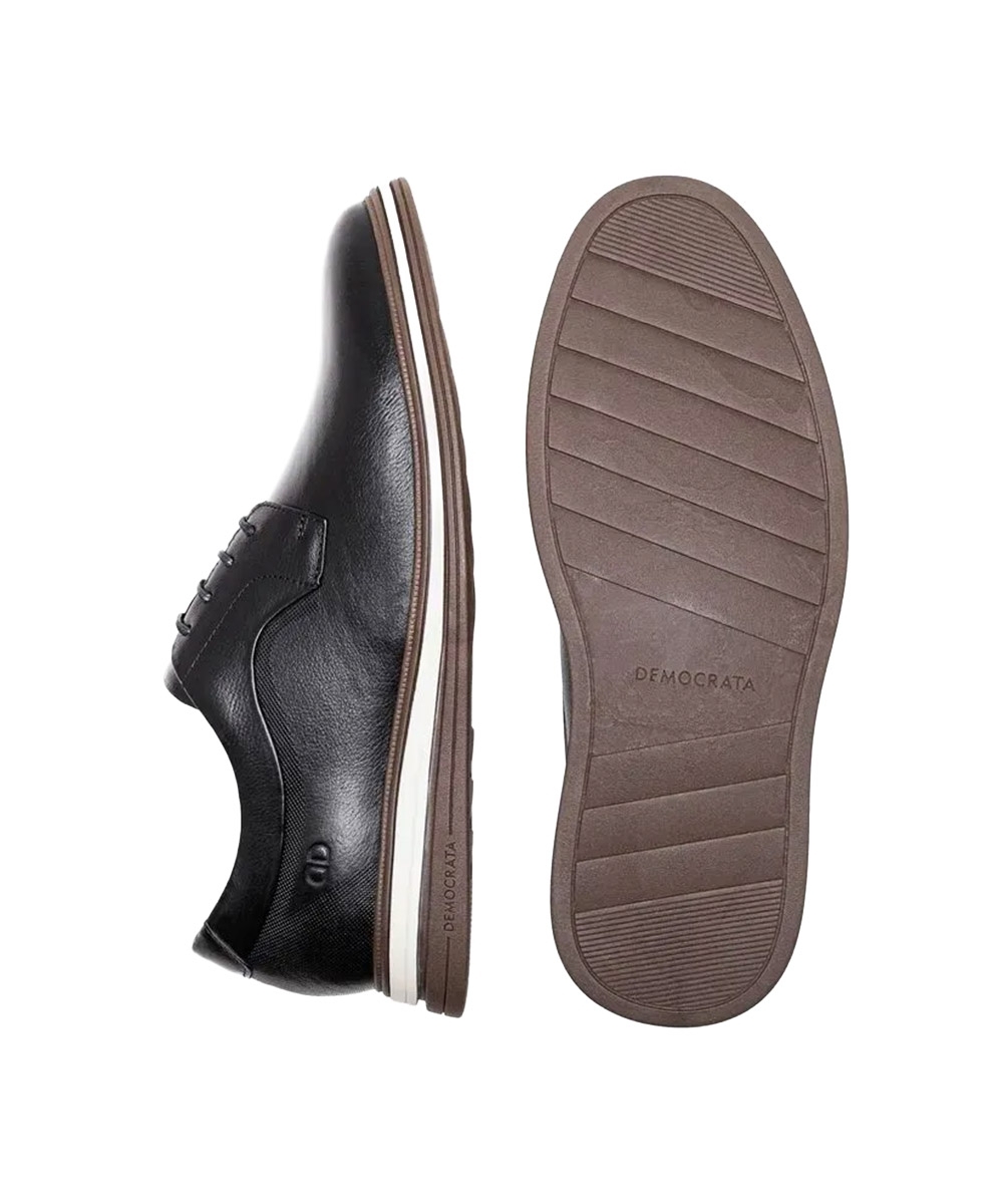 Sapato Masculino Democrata Hi-soft Dune Couro Preto