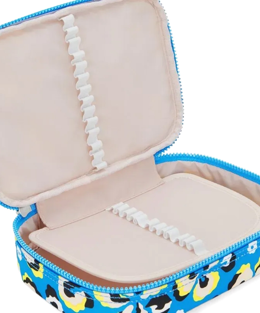 Estojo Kipling 100 Pens Leopard Floral Azul