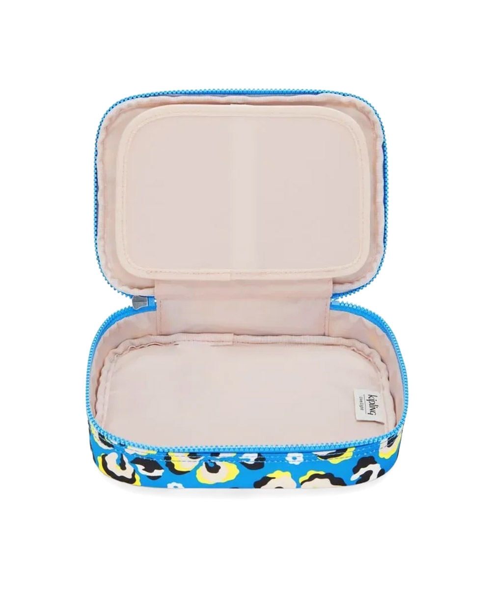 Estojo Kipling 100 Pens Leopard Floral Azul