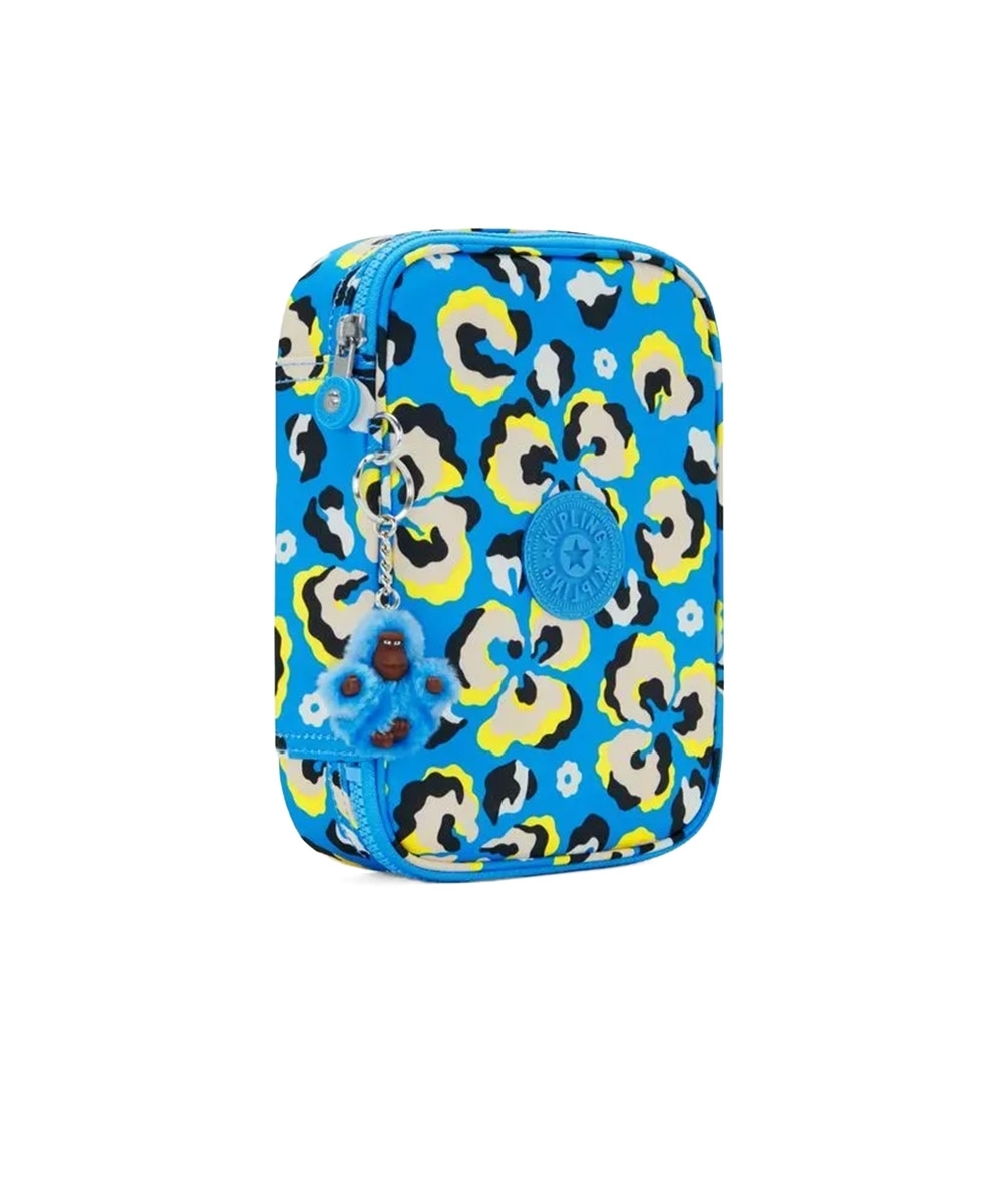 Estojo Kipling 100 Pens Leopard Floral Azul