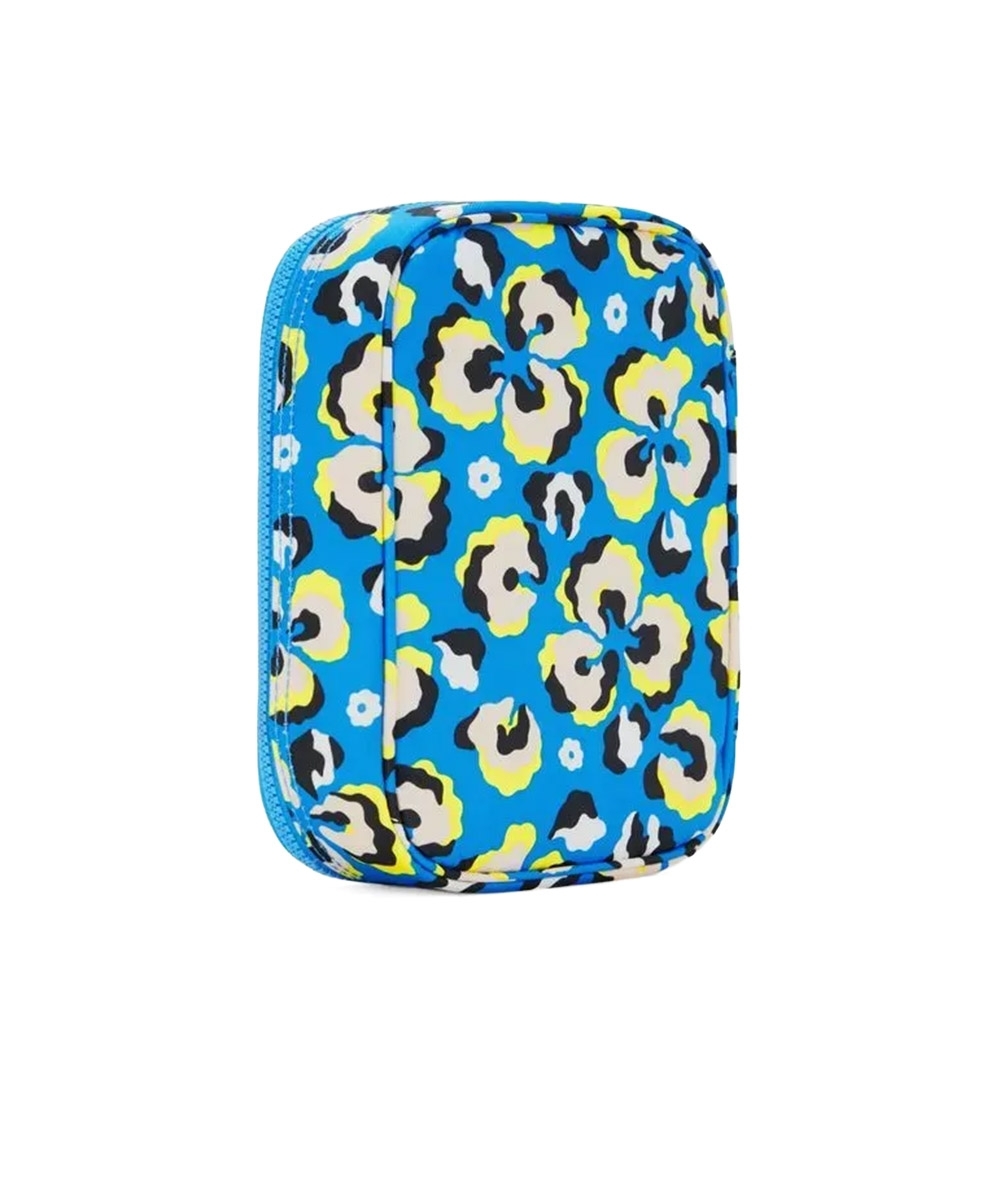 Estojo Kipling 100 Pens Leopard Floral Azul