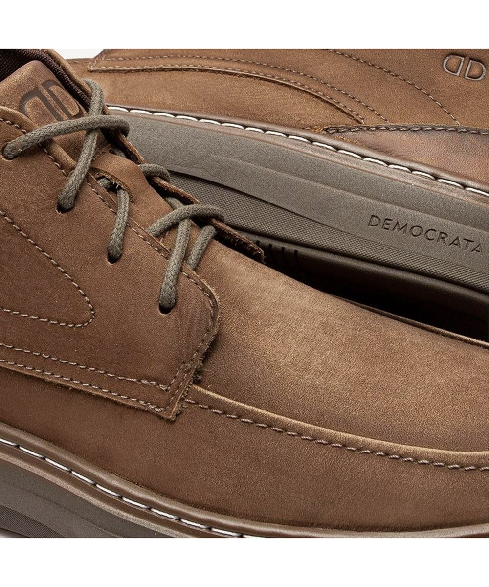 Bota Masculina Democrata Grid Couro Castanho