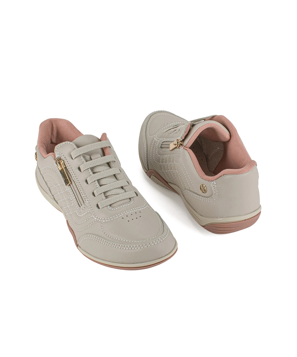 Tênis Feminino Kolosh Casual Ziper Cinza