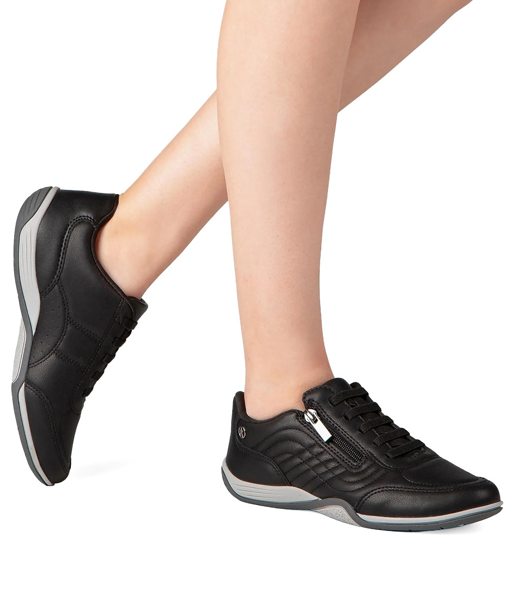 Tênis Feminino Kolosh Casual Ziper Preto
