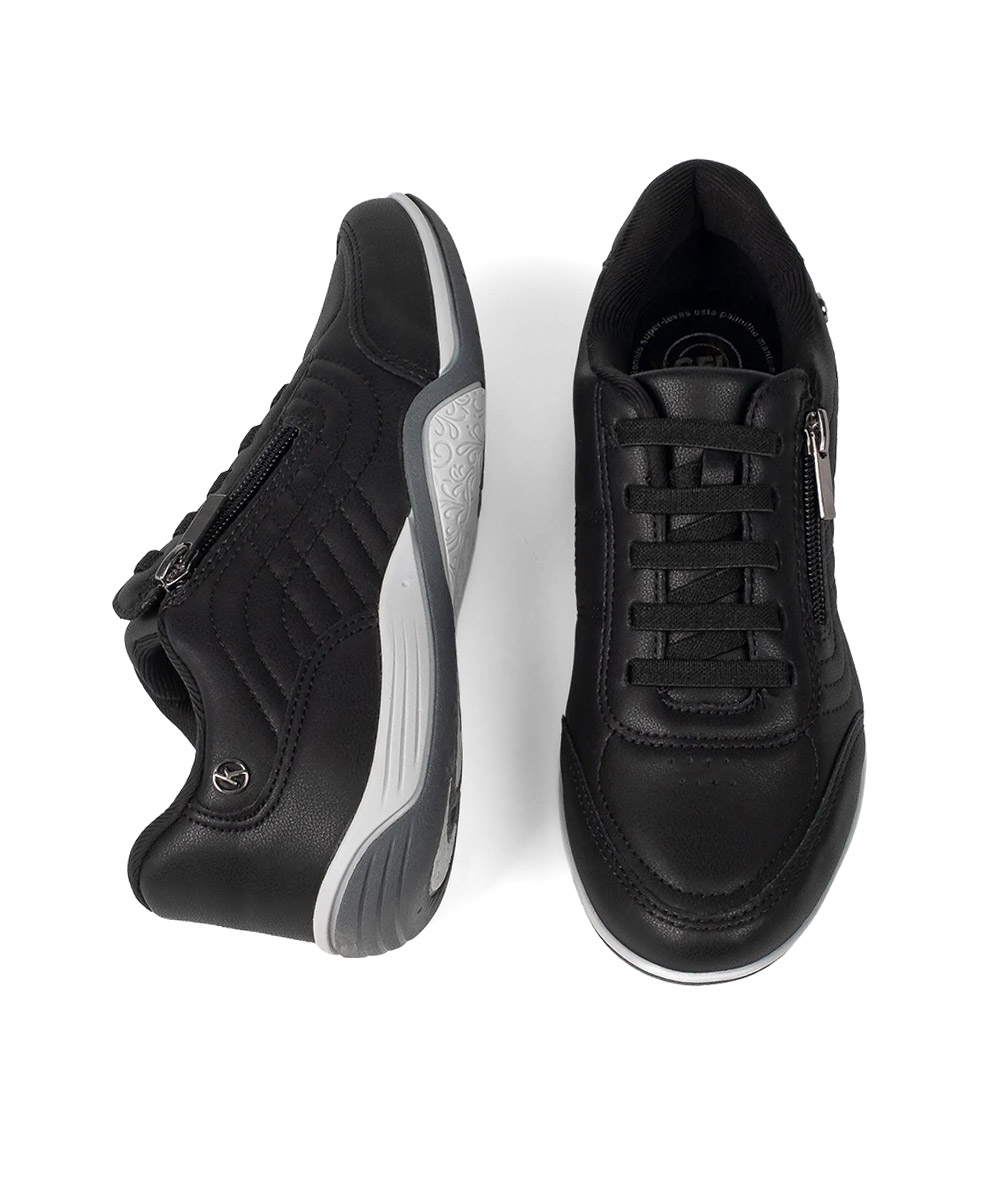 Tênis Feminino Kolosh Casual Ziper Preto