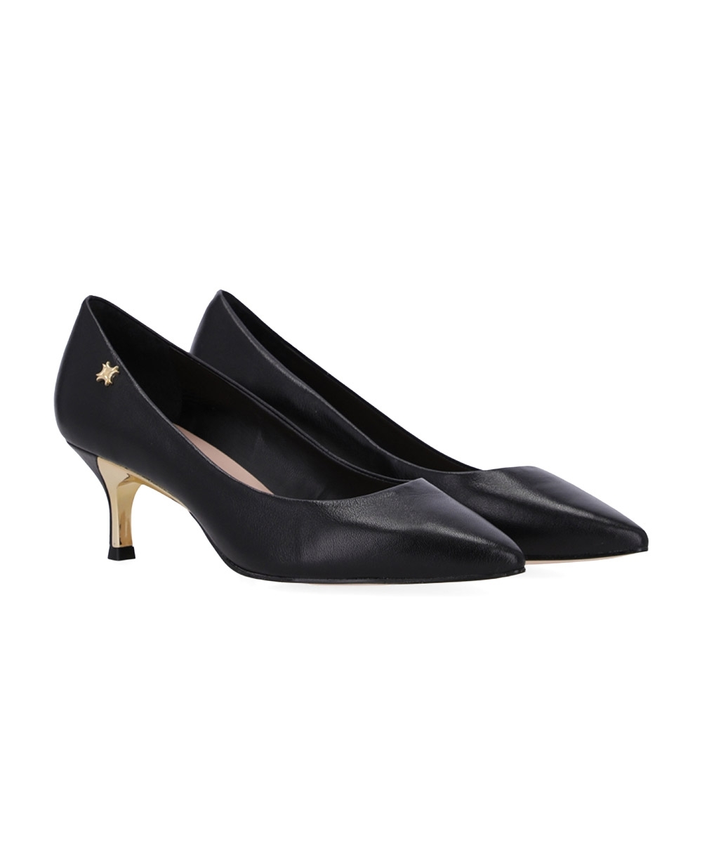 Sapato Scarpin Luz Da Lua Couro Preto