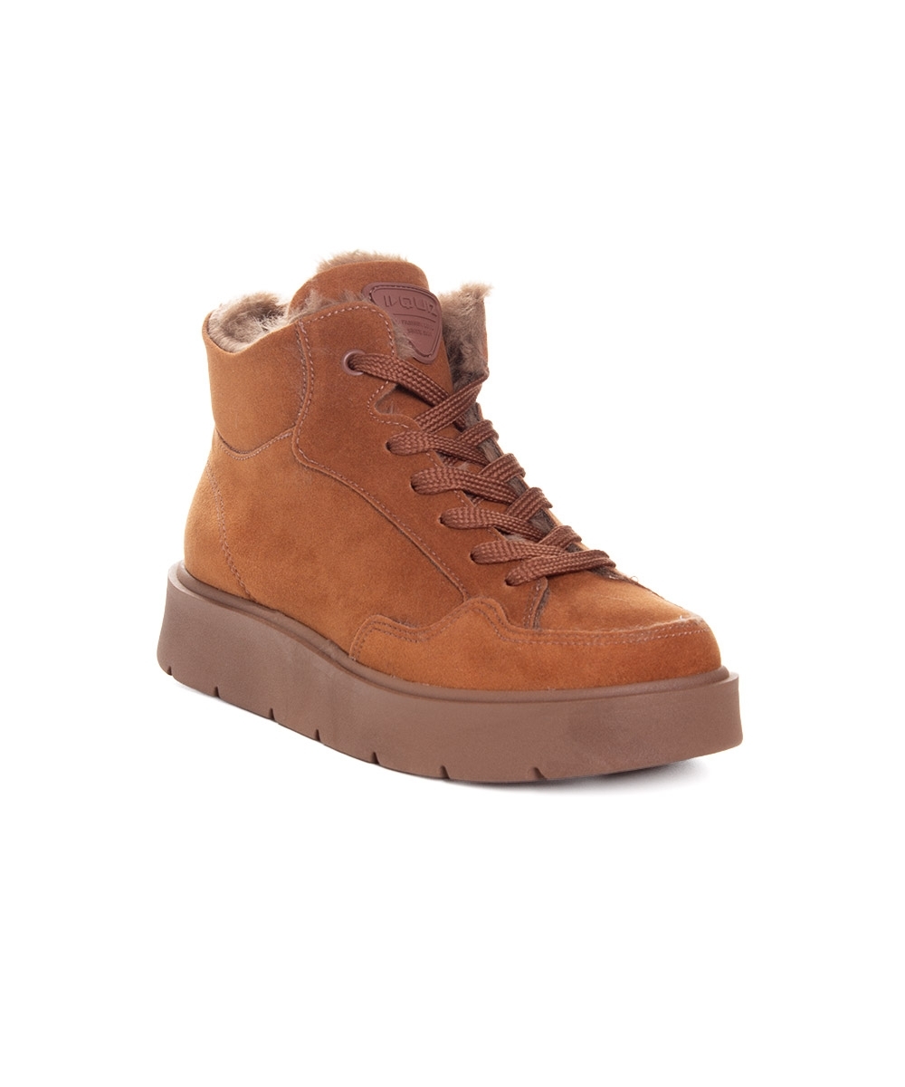 Tênis Cano Alto Quiz Feminino Forrado Camel