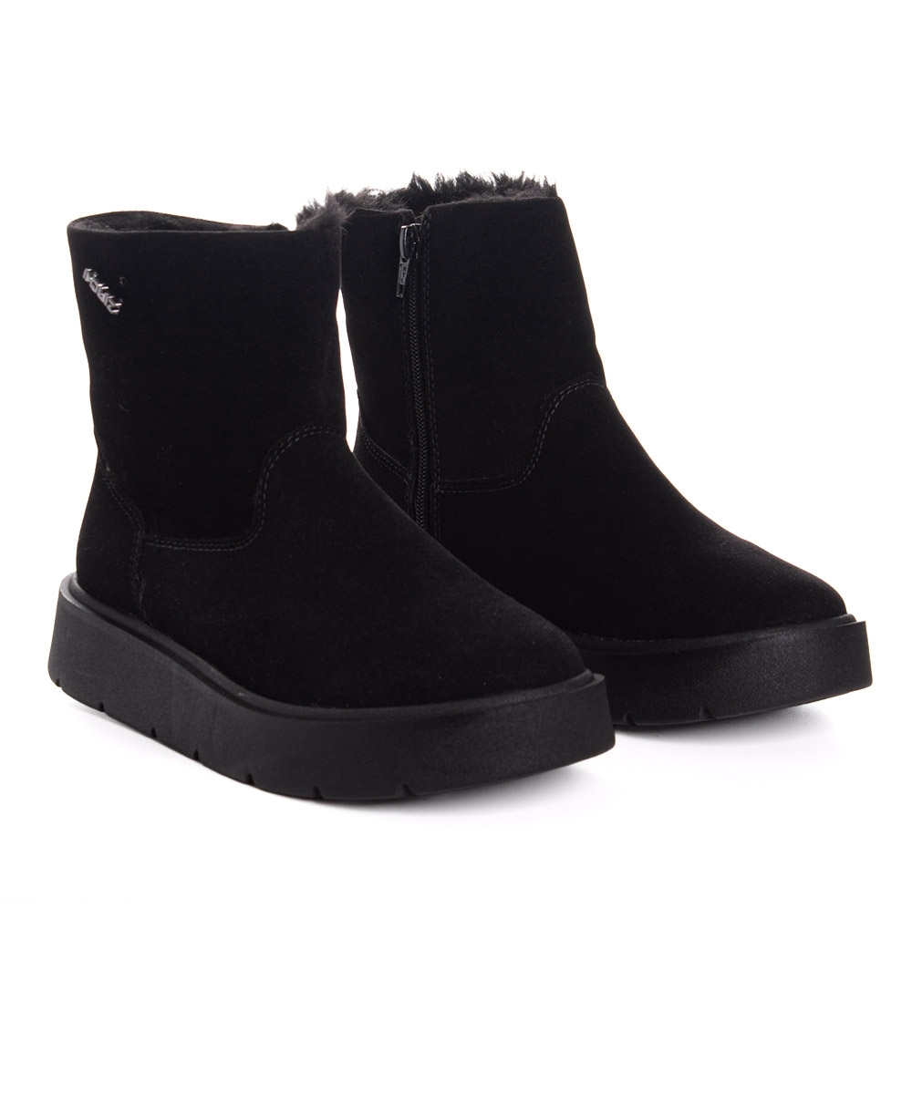 Bota Cano Médio Quiz Forrada Pelinho Preto
